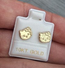 aretes broquel hello kitty oro